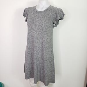 Gap short sleeve flutter sleeve dress gray marled